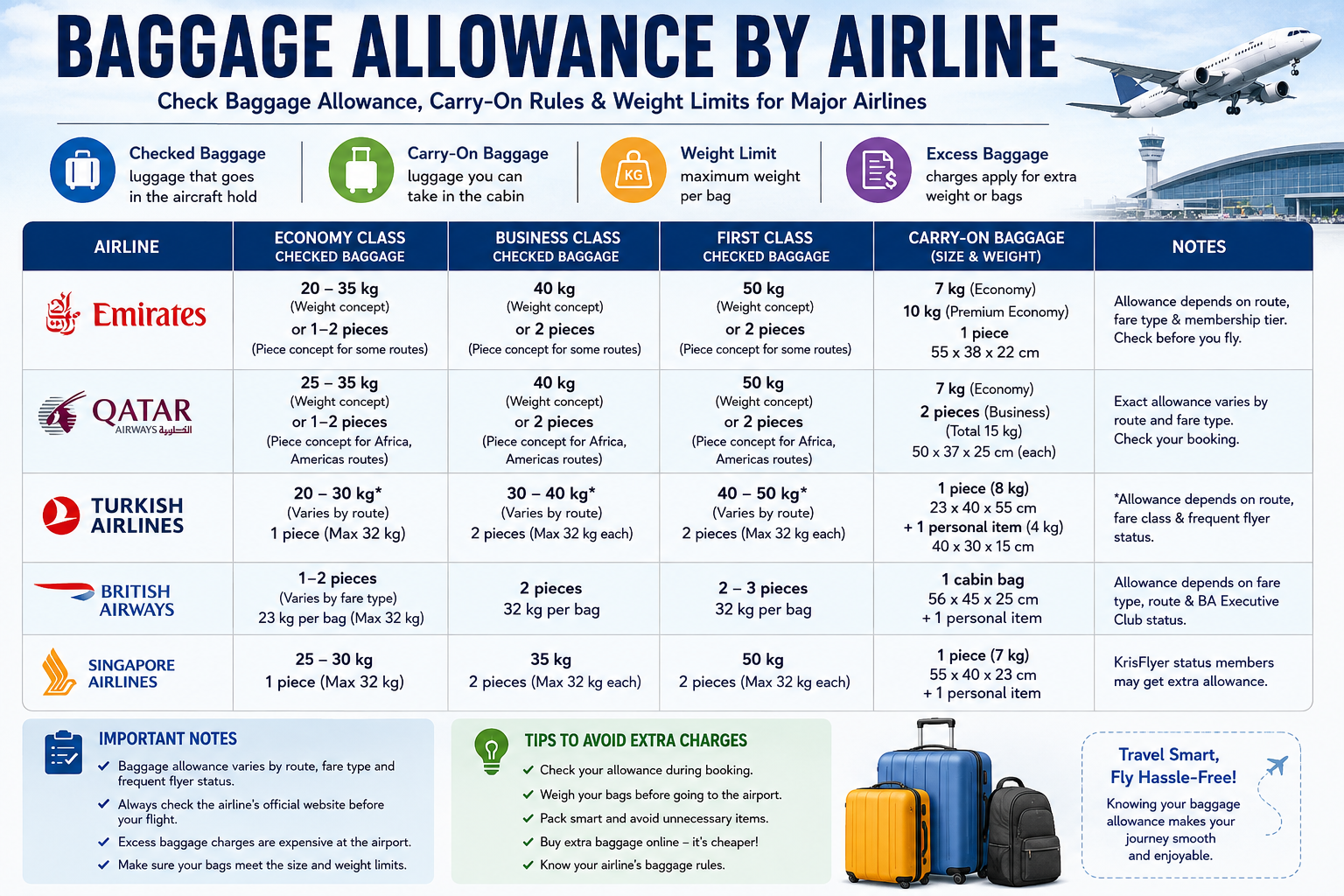 Baggage Allowance by Airline