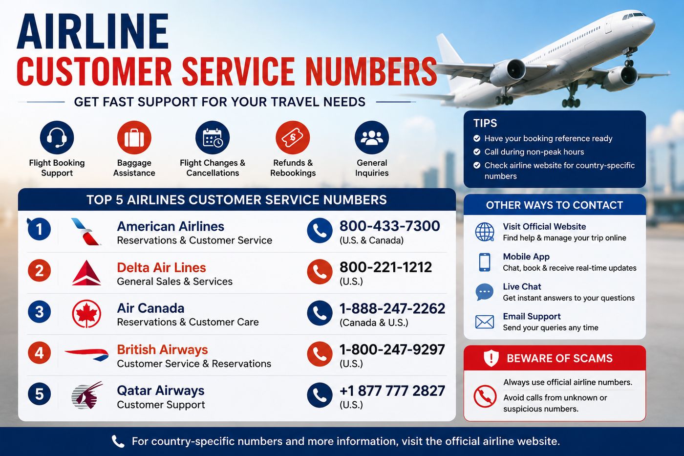 Airline Customer Service Numbers
