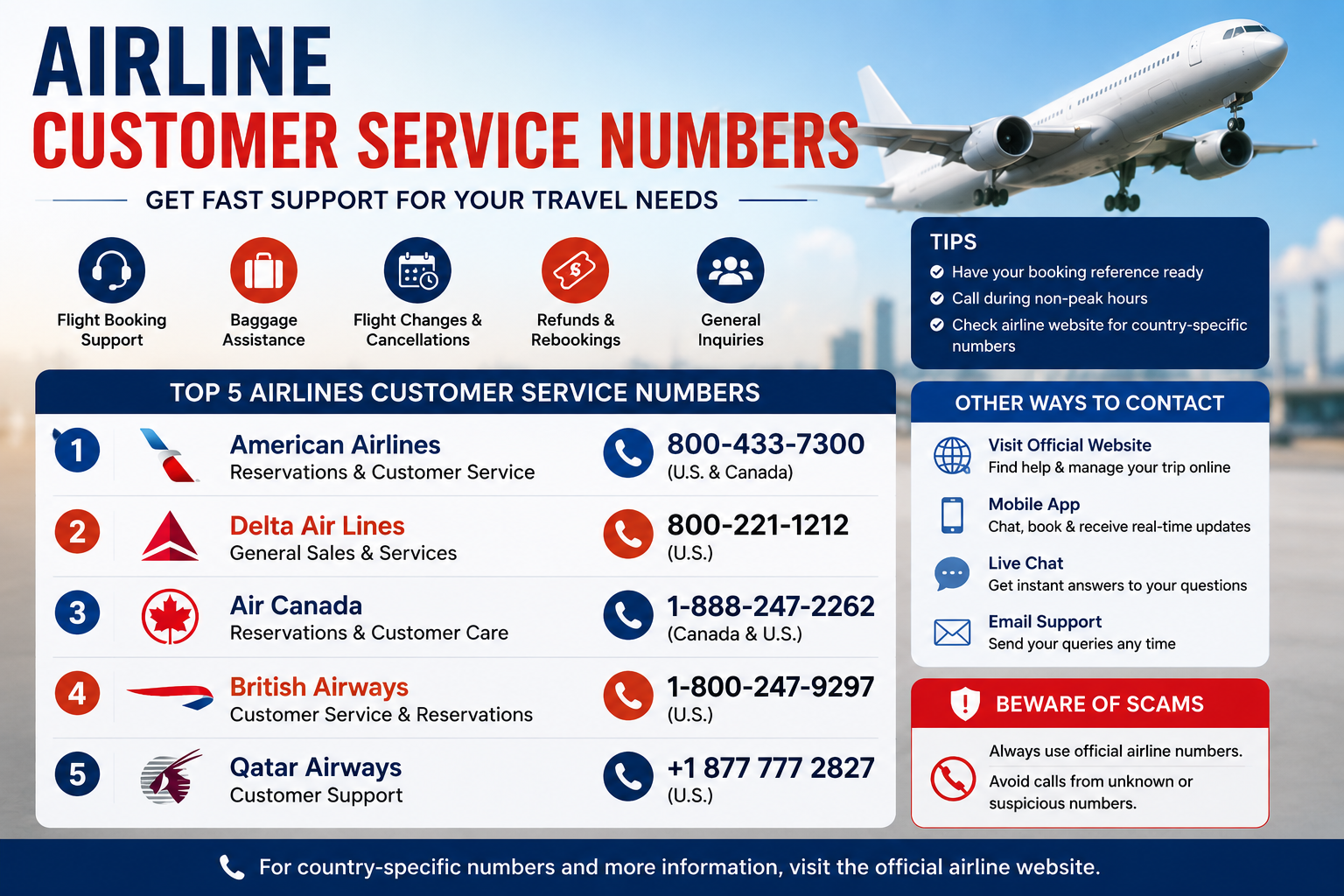 Airline Customer Service Numbers