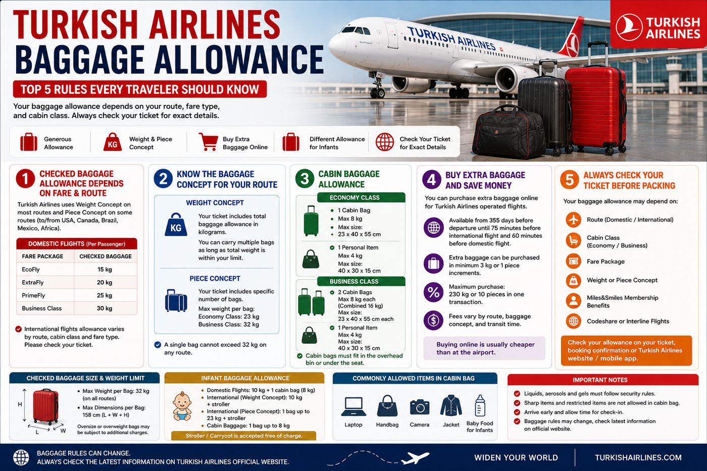 Turkish Airlines Baggage Allowance