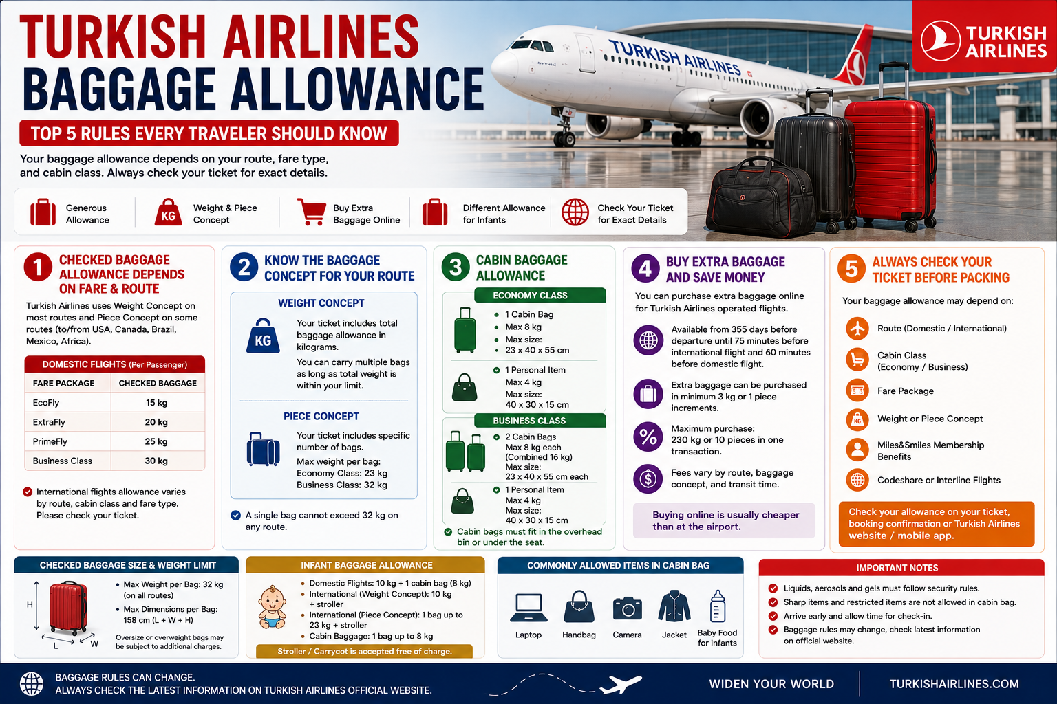 Turkish Airlines Baggage Allowance