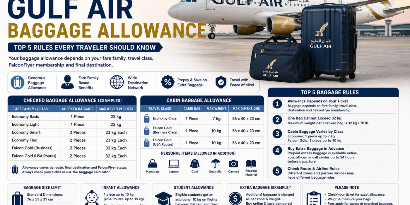 Gulf Air baggage allowance