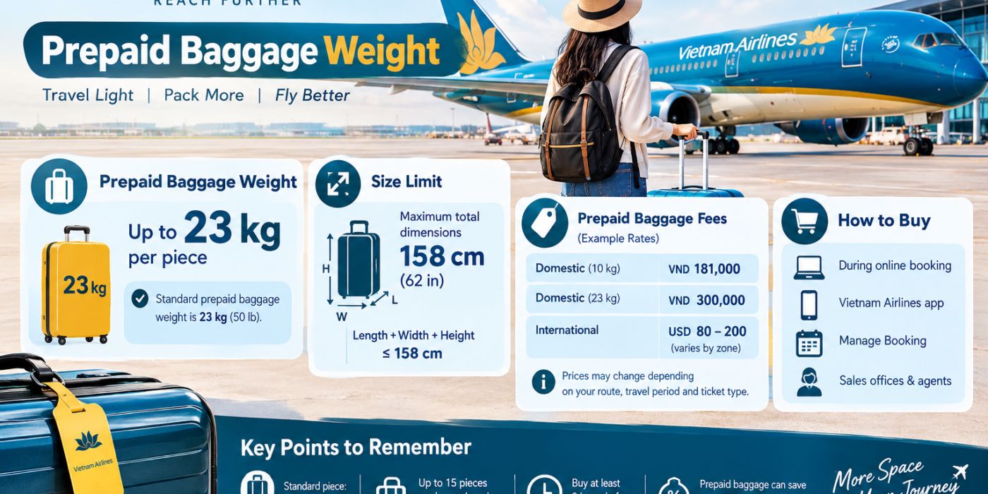 Vietnam Airlines prepaid baggage weight