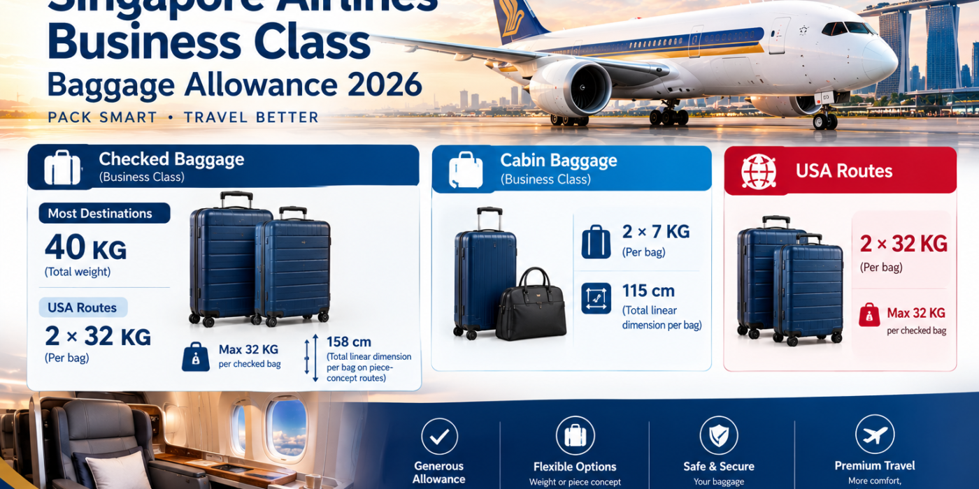Singapore Airlines Business baggage allowance
