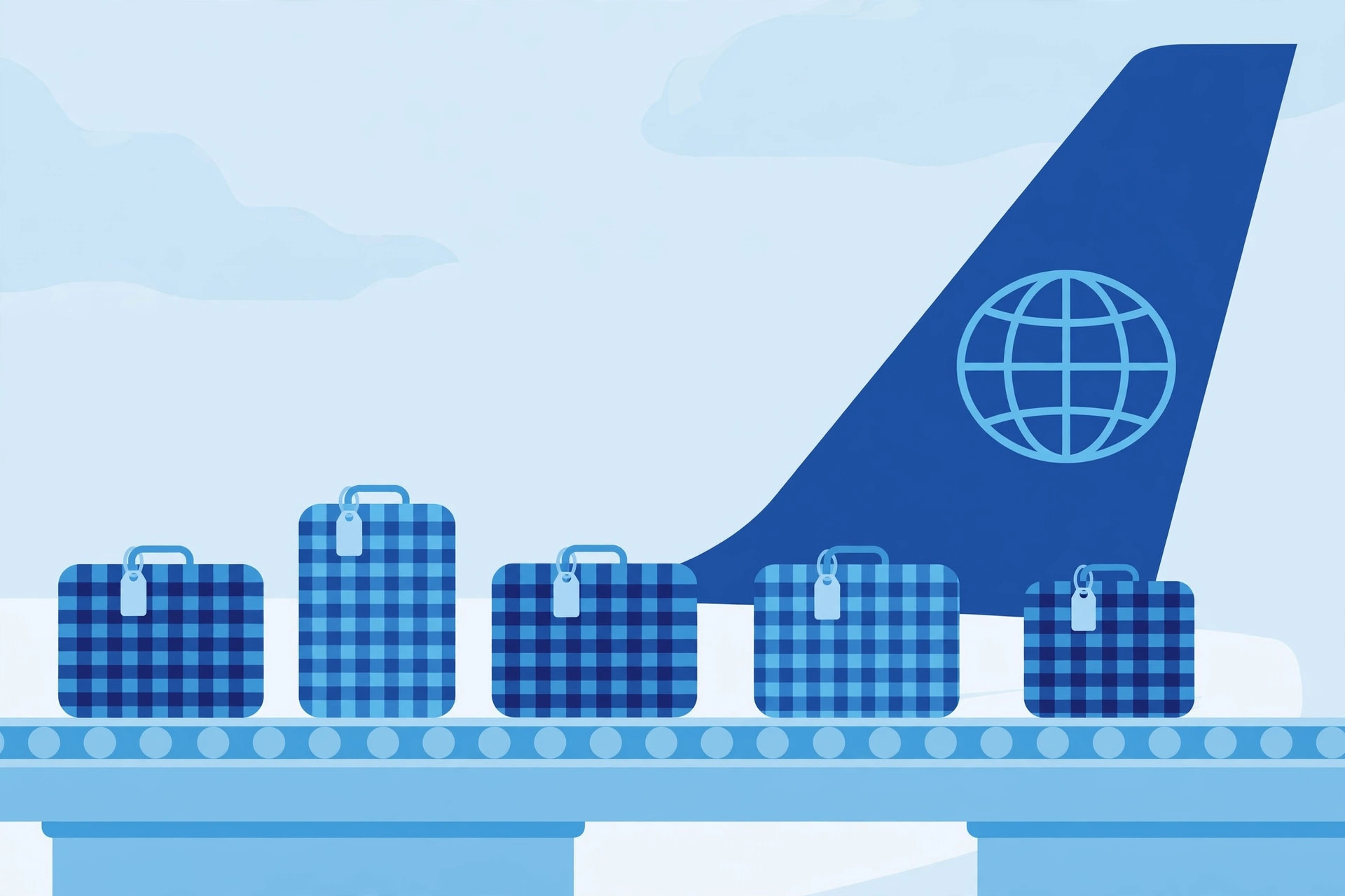 United Airlines baggage fees 2026 — checked luggage cost guide illustration